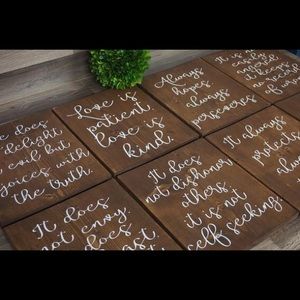 1 set of Corinthians 13 Wedding signs